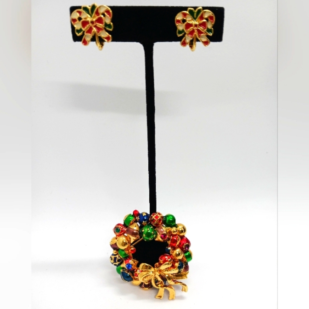 Christopher Radko! Enamel Christmas Lot, Radko Brooch, Unknown Earrings